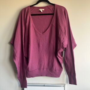 NWT Free People Purple Thermal Knit V-Neck Size Small